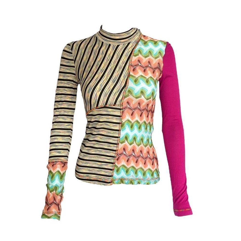 missoni mixed-media crochet fitted blouse